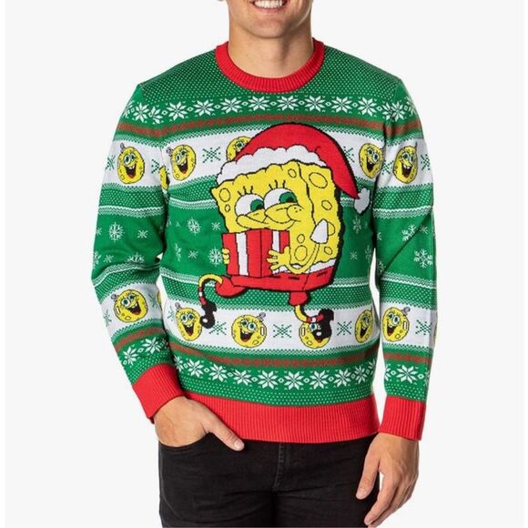 SpongeBob SquarePants Holiday Sweater – 2023 Nickelodeon – Size L - Picture 1 of 10